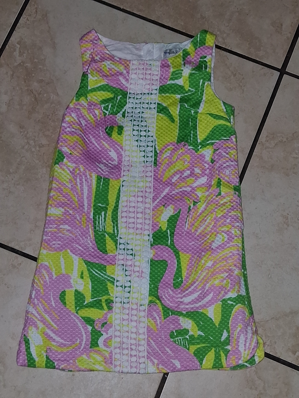 Girls Floral Pink & Green Sleeveless Dress - Brand: Lilly Pulitzer